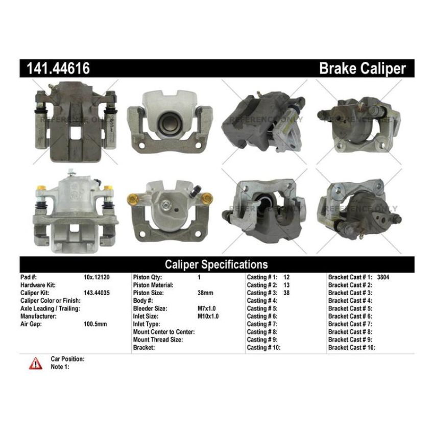 CENTRIC PARTS 141.44616 Centric Semi-Loaded Brake Caliper