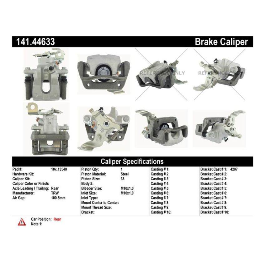 CENTRIC PARTS 141.44633 Centric Semi-Loaded Brake Caliper