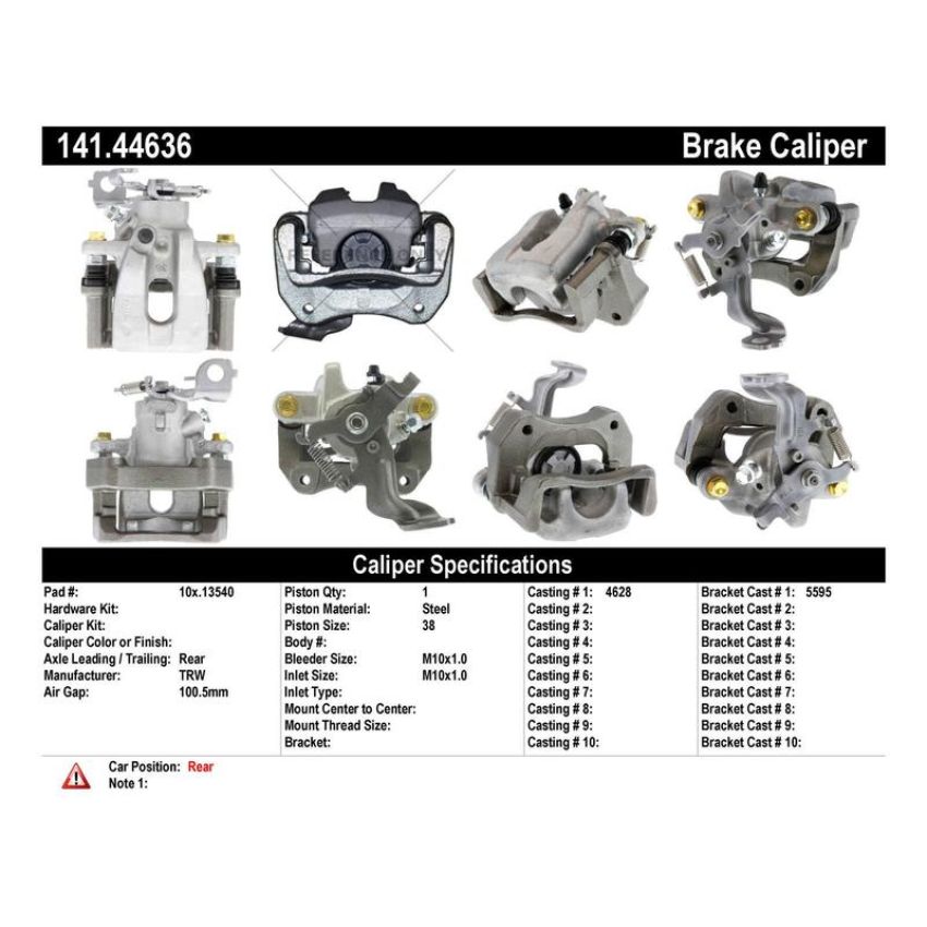 CENTRIC PARTS 141.44636 Centric Semi-Loaded Brake Caliper