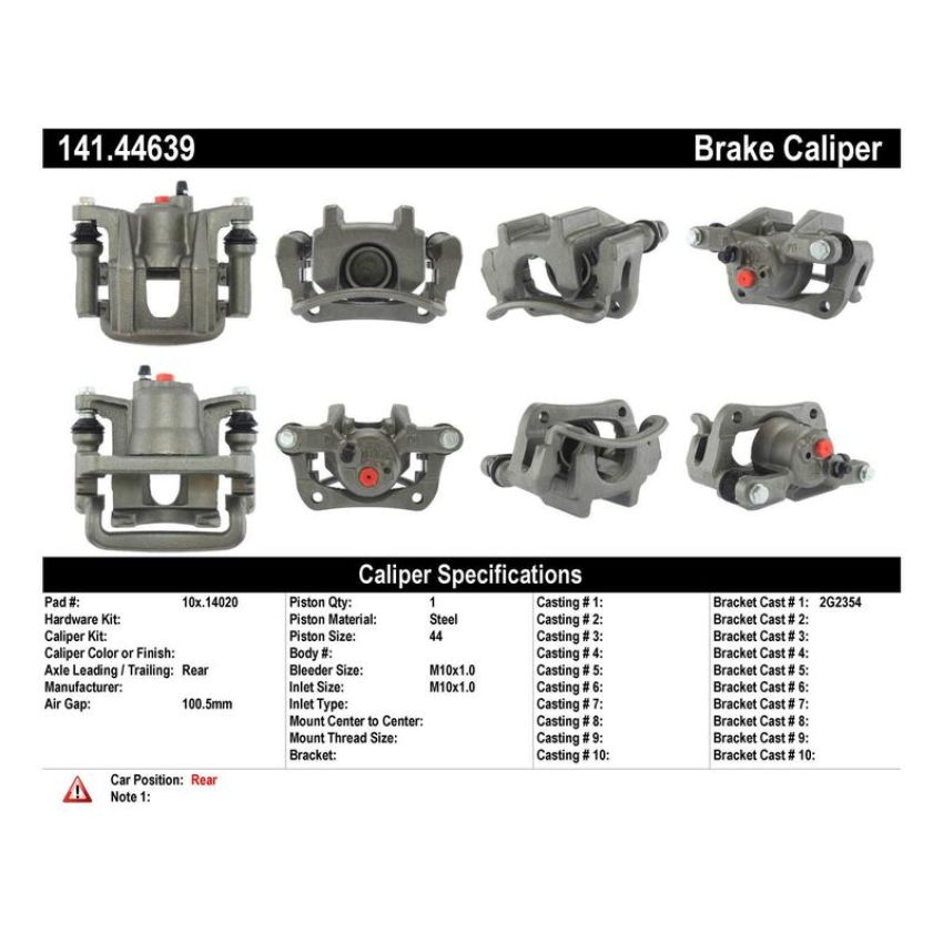 CENTRIC PARTS 141.44639 Centric Semi-Loaded Brake Caliper