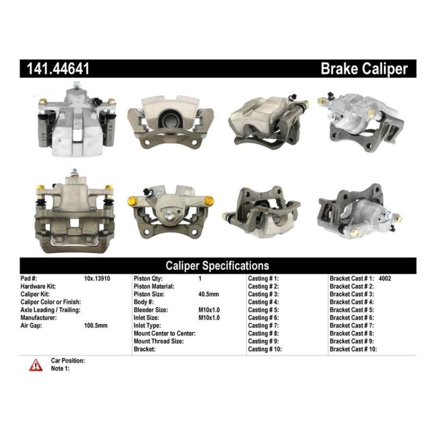CENTRIC PARTS 141.44641 Centric Semi-Loaded Brake Caliper