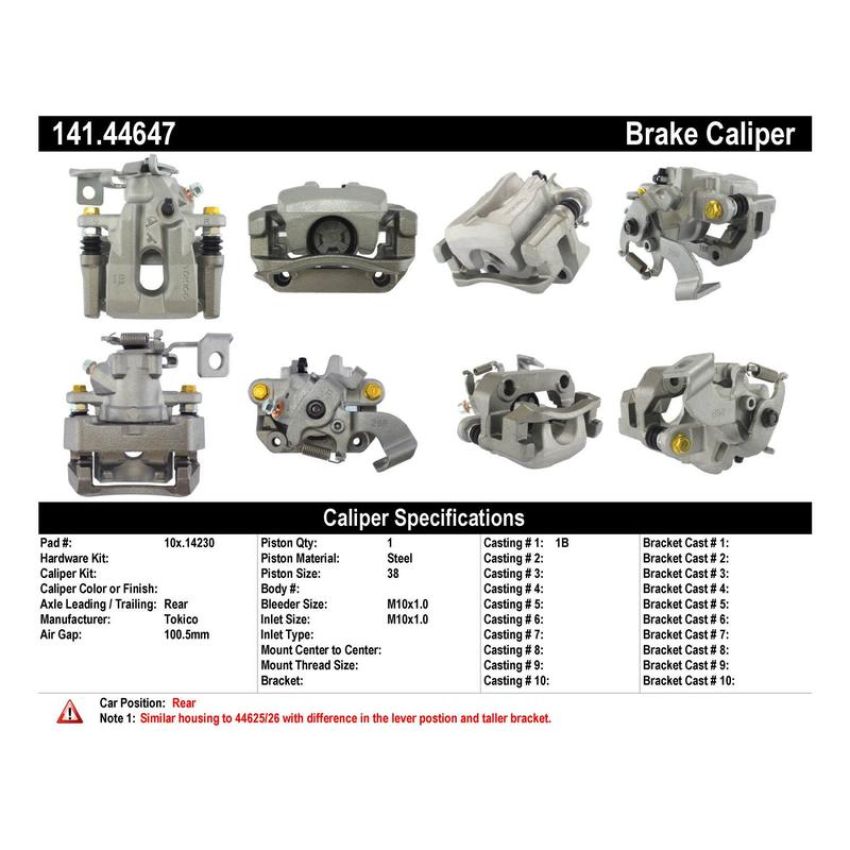 CENTRIC PARTS 141.44647 Centric Semi-Loaded Brake Caliper