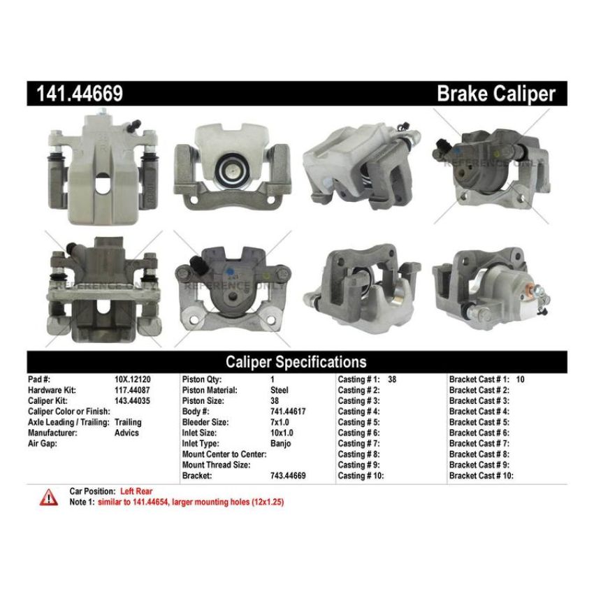 CENTRIC PARTS 141.44669 Centric Semi-Loaded Brake Caliper