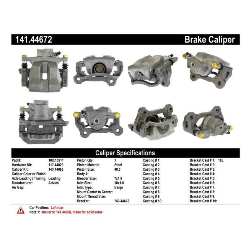 CENTRIC PARTS 141.44672 Centric Semi-Loaded Brake Caliper