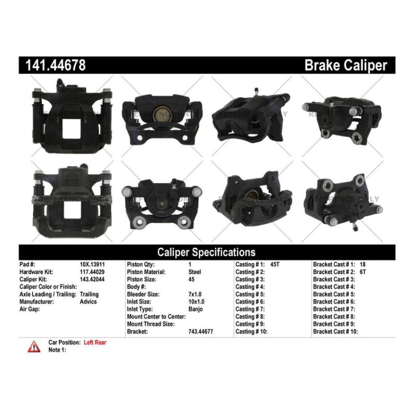 CENTRIC PARTS 141.44678 Centric Semi-Loaded Brake Caliper
