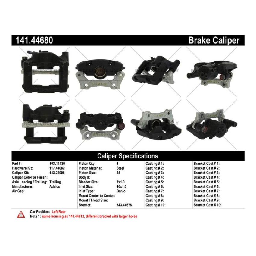 CENTRIC PARTS 141.44680 Centric Semi-Loaded Brake Caliper