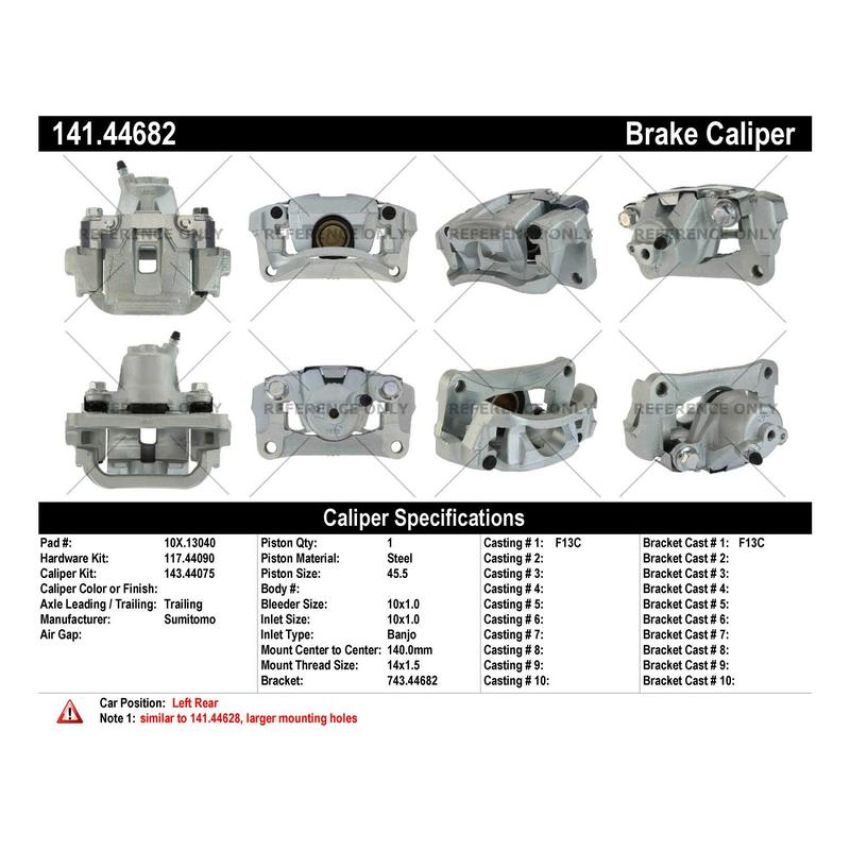 CENTRIC PARTS 141.44682 Centric Semi-Loaded Brake Caliper