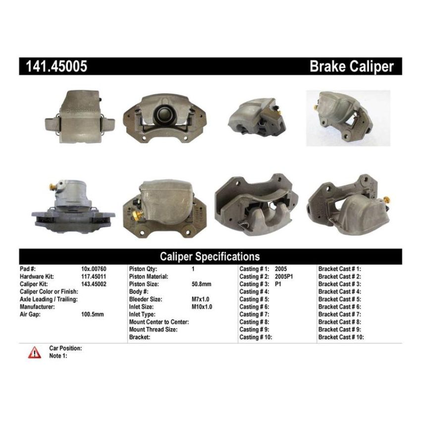 CENTRIC PARTS 141.45005 Centric Semi-Loaded Brake Caliper