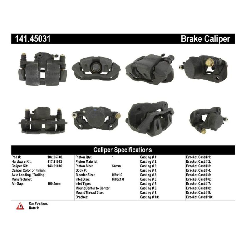 CENTRIC PARTS 141.45031 Centric Semi-Loaded Brake Caliper