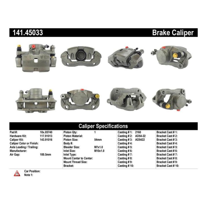 CENTRIC PARTS 141.45033 Centric Semi-Loaded Brake Caliper
