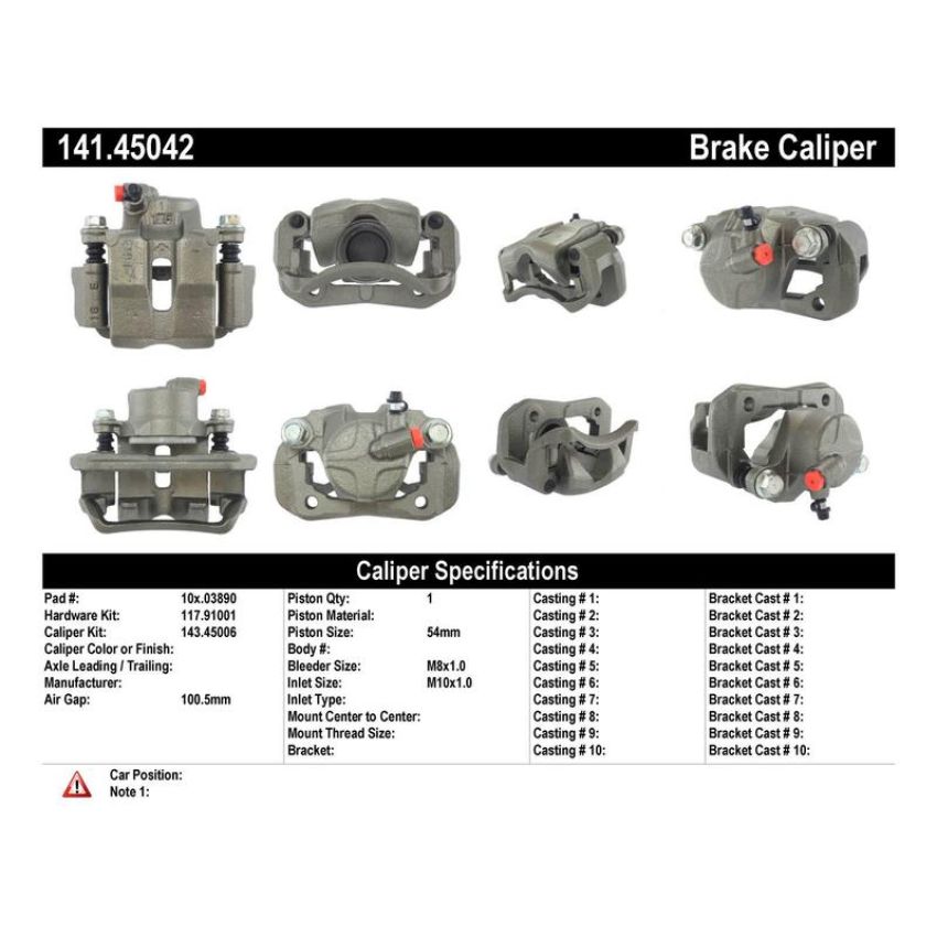CENTRIC PARTS 141.45042 Centric Semi-Loaded Brake Caliper