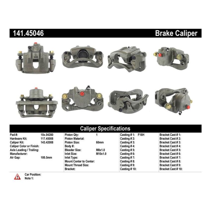 CENTRIC PARTS 141.45046 Centric Semi-Loaded Brake Caliper