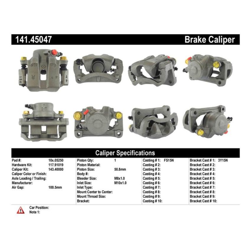CENTRIC PARTS 141.45047 Centric Semi-Loaded Brake Caliper