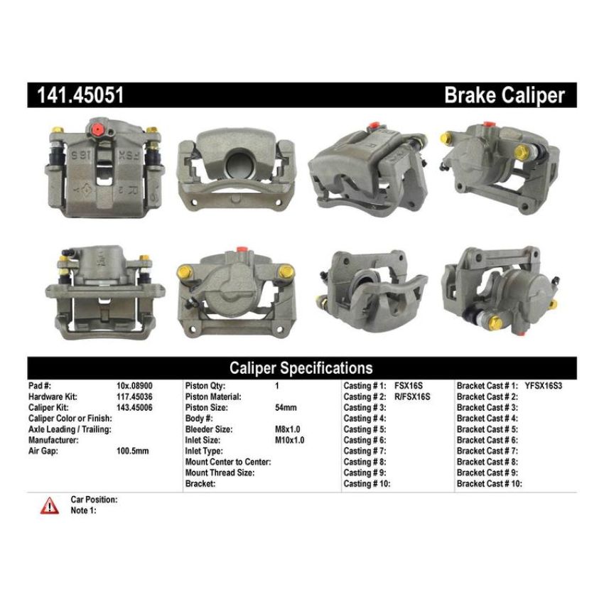 CENTRIC PARTS 141.45051 Centric Semi-Loaded Brake Caliper