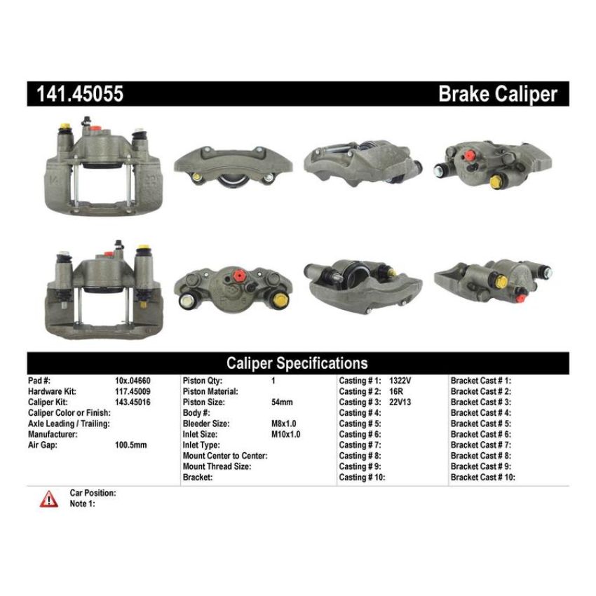 CENTRIC PARTS 141.45055 Centric Semi-Loaded Brake Caliper