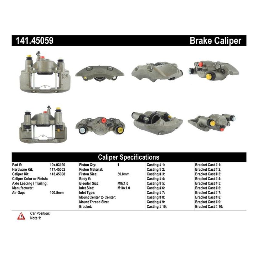CENTRIC PARTS 141.45059 Centric Semi-Loaded Brake Caliper