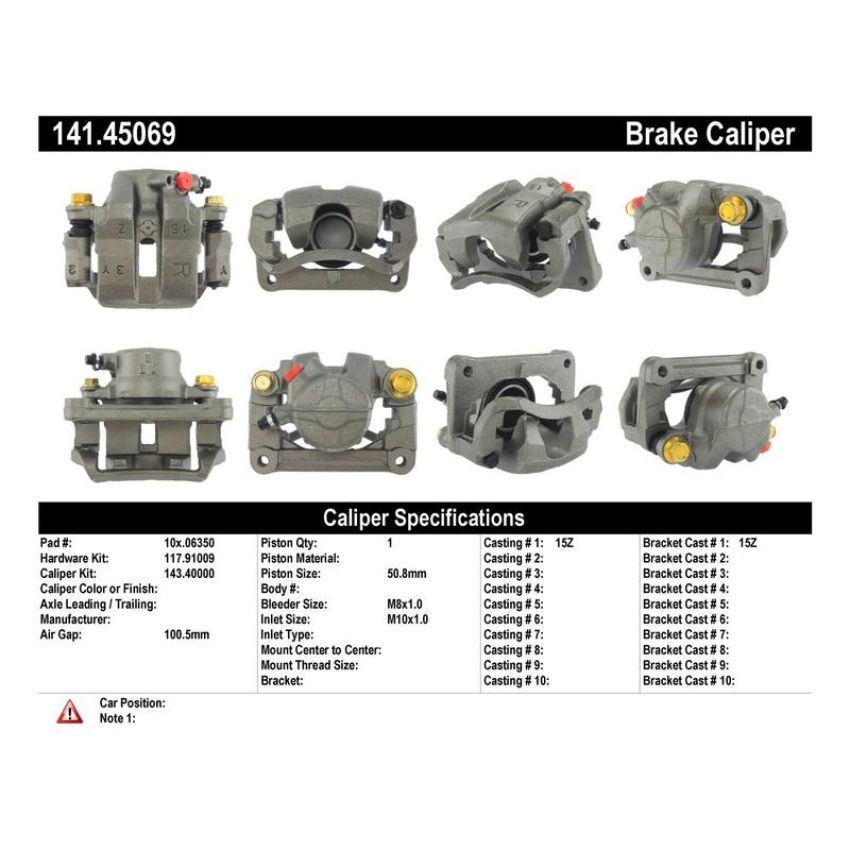 CENTRIC PARTS 141.45069 Centric Semi-Loaded Brake Caliper