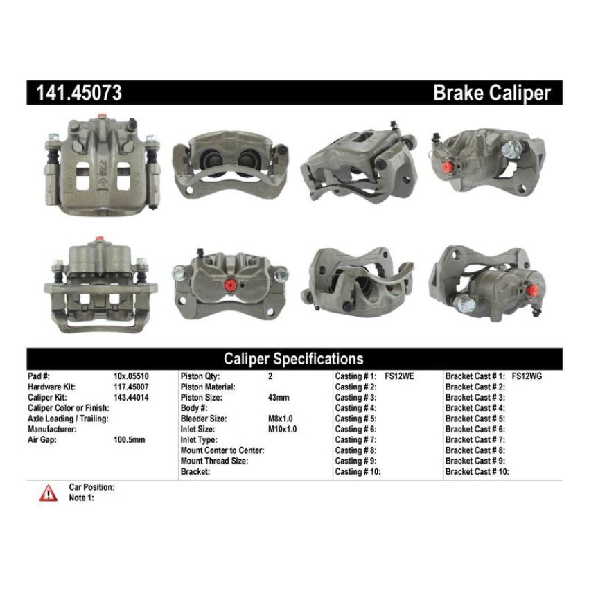 CENTRIC PARTS 141.45073 Centric Semi-Loaded Brake Caliper