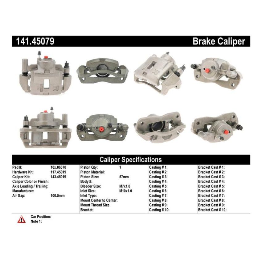 CENTRIC PARTS 141.45079 Centric Semi-Loaded Brake Caliper