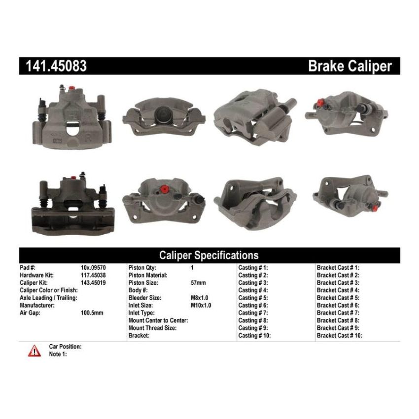CENTRIC PARTS 141.45083 Centric Semi-Loaded Brake Caliper