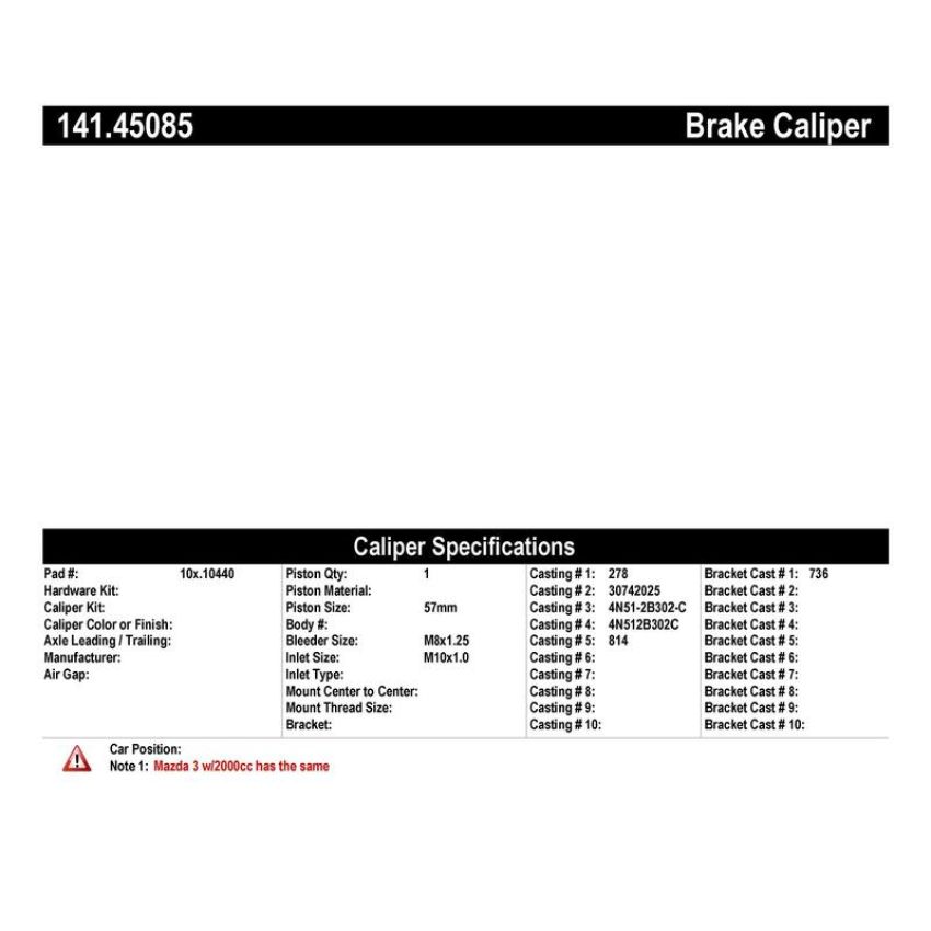 CENTRIC PARTS 141.45085 Centric Semi-Loaded Brake Caliper
