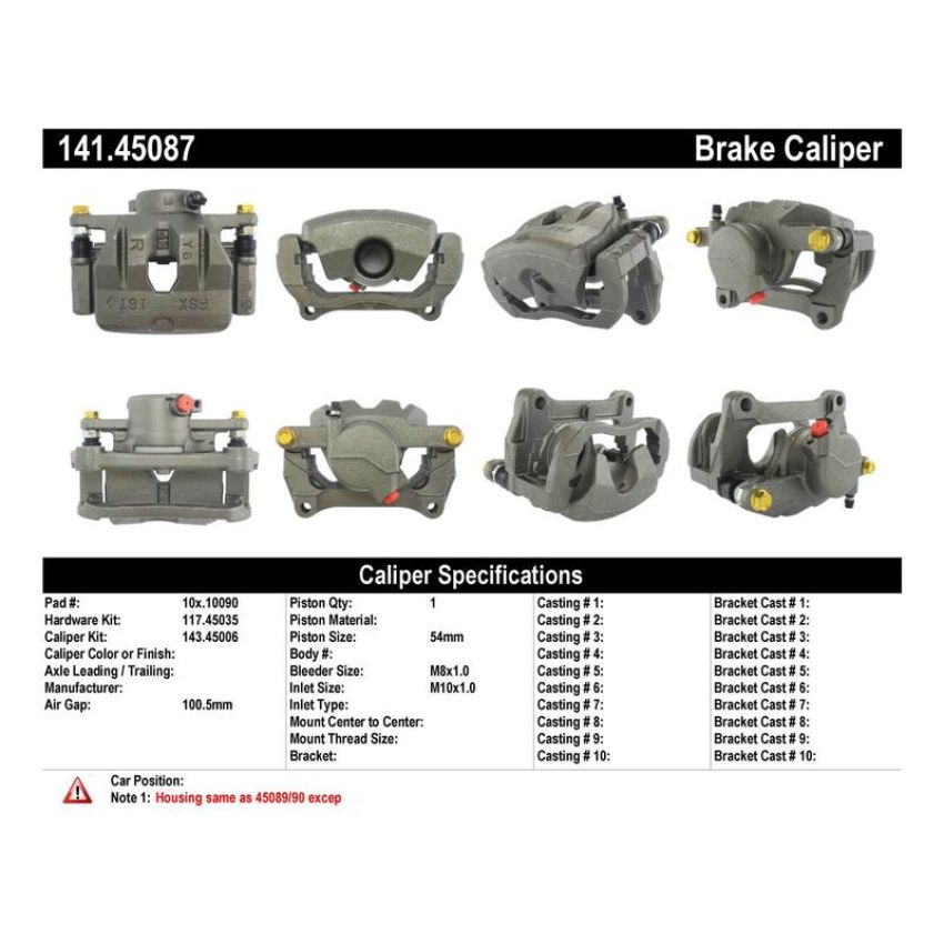 CENTRIC PARTS 141.45087 Centric Semi-Loaded Brake Caliper
