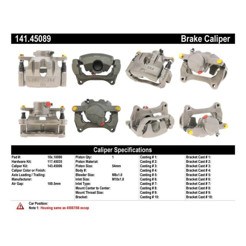 CENTRIC PARTS 141.45089 Centric Semi-Loaded Brake Caliper