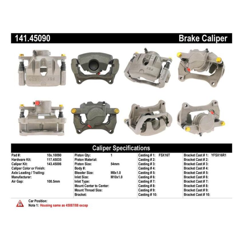 CENTRIC PARTS 141.45090 Centric Semi-Loaded Brake Caliper