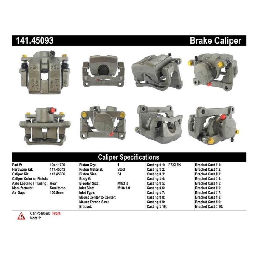 CENTRIC PARTS 141.45093 Centric Semi-Loaded Brake Caliper