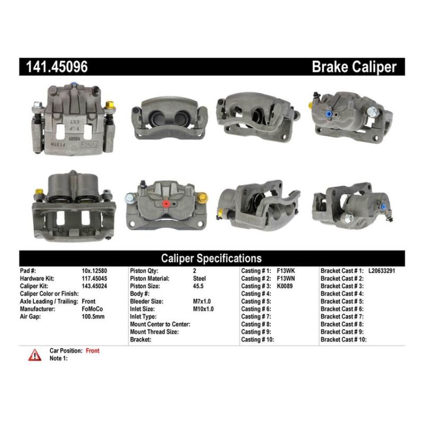 CENTRIC PARTS 141.45096 Centric Semi-Loaded Brake Caliper