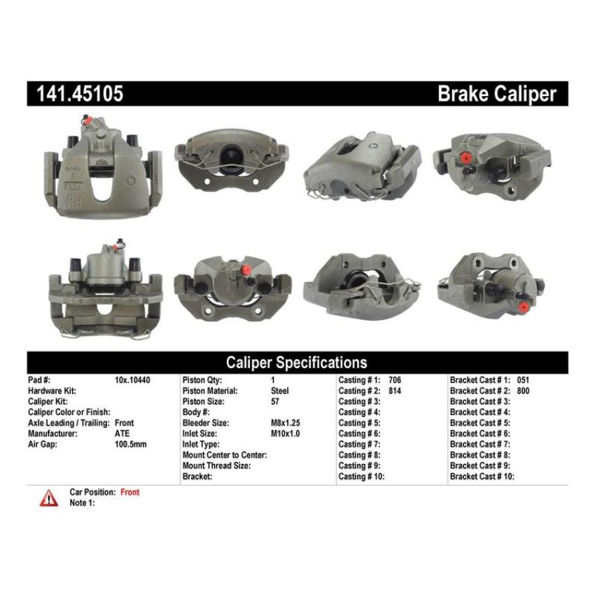 CENTRIC PARTS 141.45105 Centric Semi-Loaded Brake Caliper