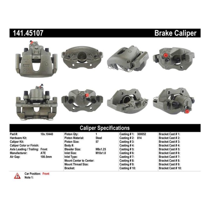 CENTRIC PARTS 141.45107 Centric Semi-Loaded Brake Caliper