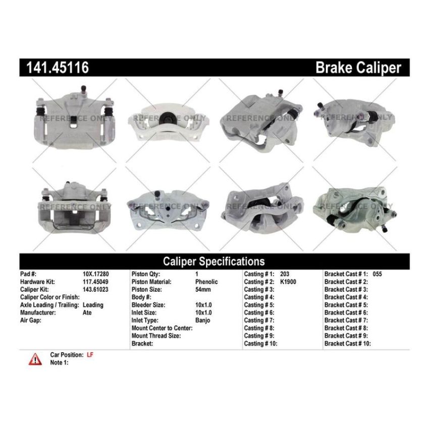 CENTRIC PARTS 141.45116 Centric Semi-Loaded Brake Caliper
