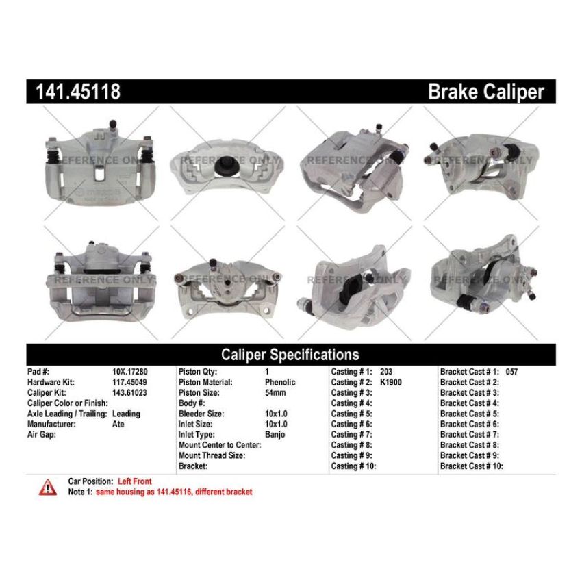 CENTRIC PARTS 141.45118 Centric Semi-Loaded Brake Caliper