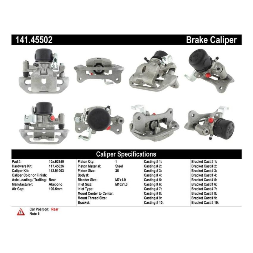CENTRIC PARTS 141.45502 Centric Semi-Loaded Brake Caliper