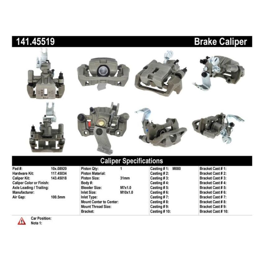 CENTRIC PARTS 141.45519 Centric Semi-Loaded Brake Caliper