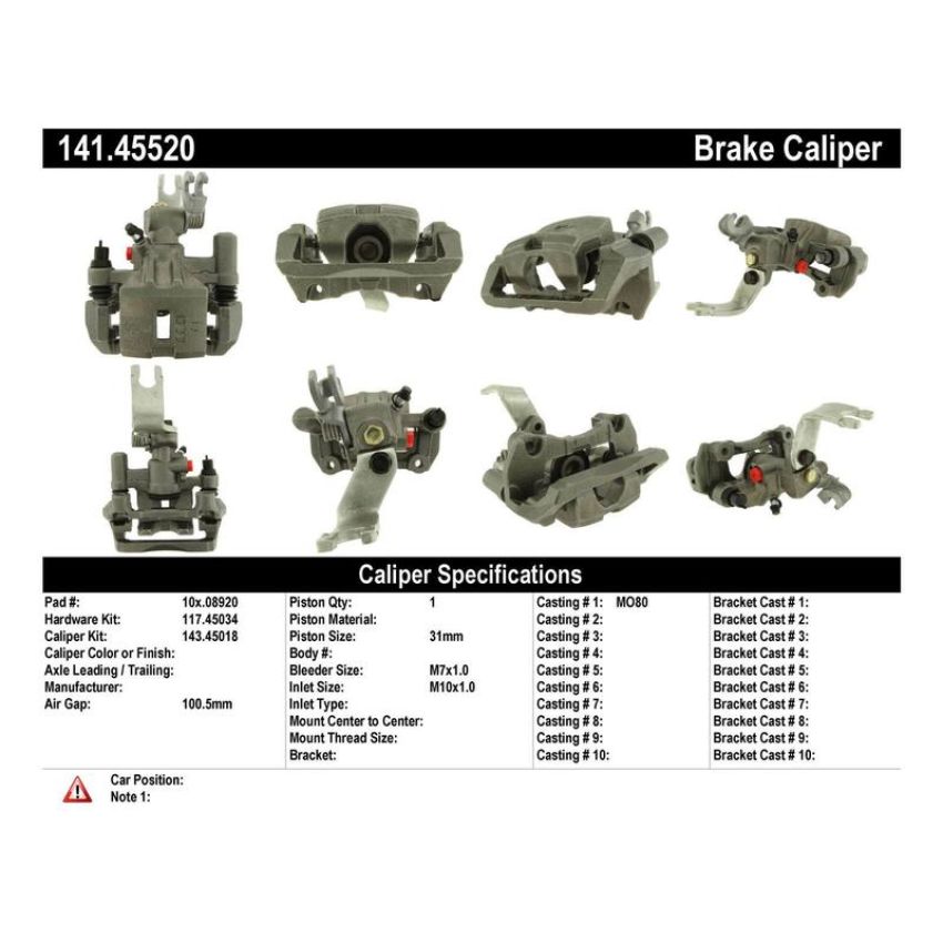 CENTRIC PARTS 141.45520 Centric Semi-Loaded Brake Caliper