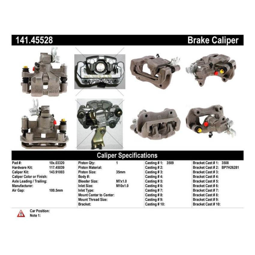 CENTRIC PARTS 141.45528 Centric Semi-Loaded Brake Caliper
