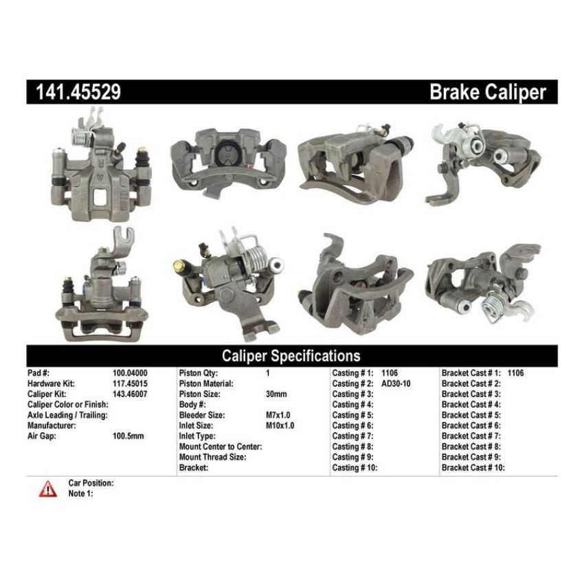 CENTRIC PARTS 141.45529 Centric Semi-Loaded Brake Caliper