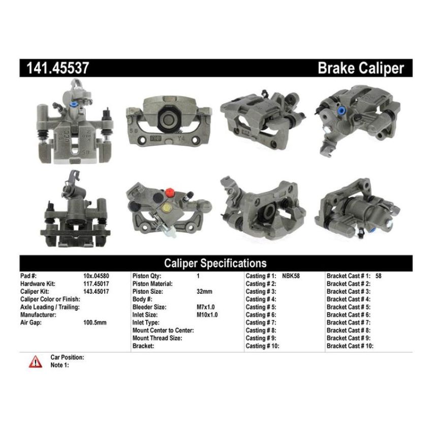 CENTRIC PARTS 141.45537 Centric Semi-Loaded Brake Caliper