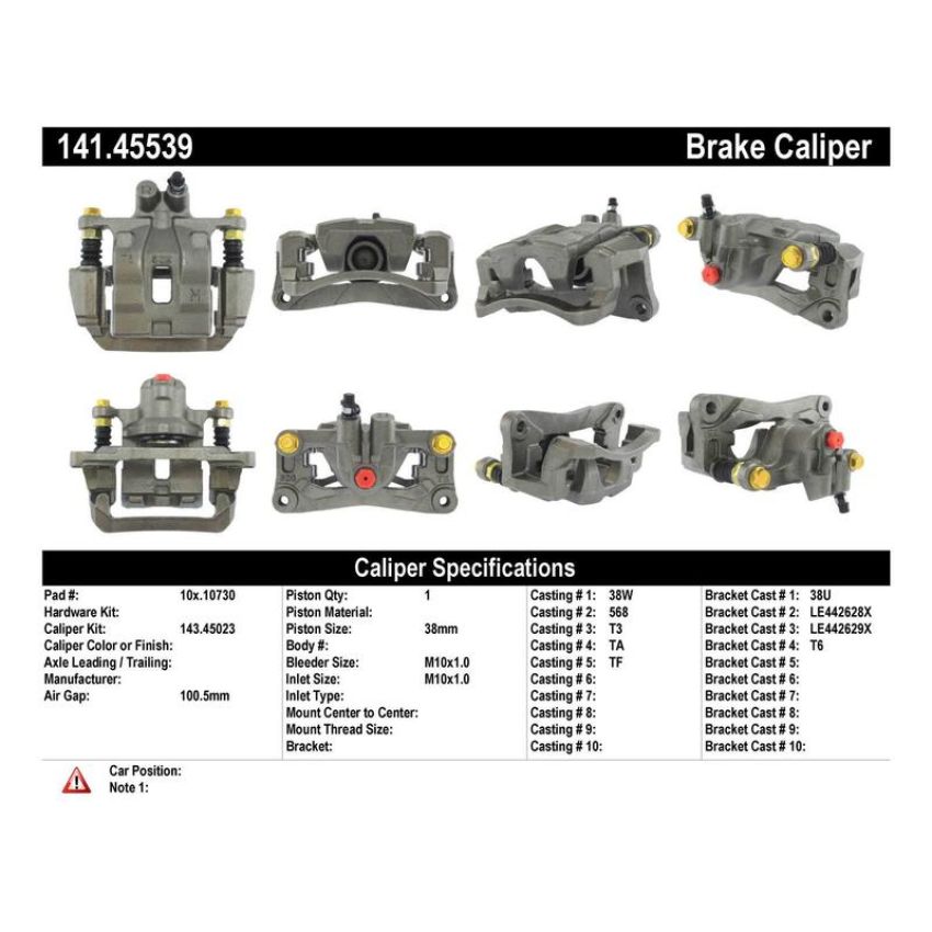 CENTRIC PARTS 141.45539 Centric Semi-Loaded Brake Caliper