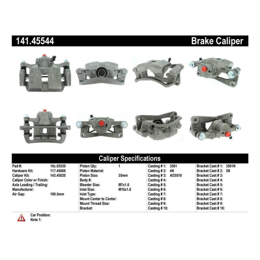 CENTRIC PARTS 141.45544 Centric Semi-Loaded Brake Caliper