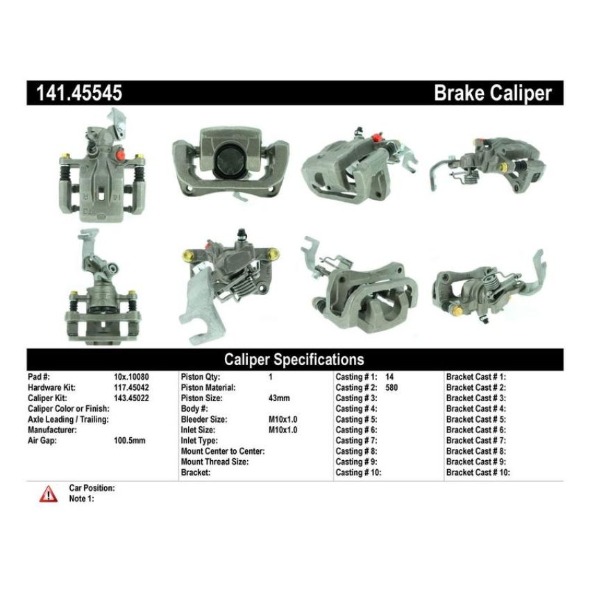 CENTRIC PARTS 141.45545 Centric Semi-Loaded Brake Caliper