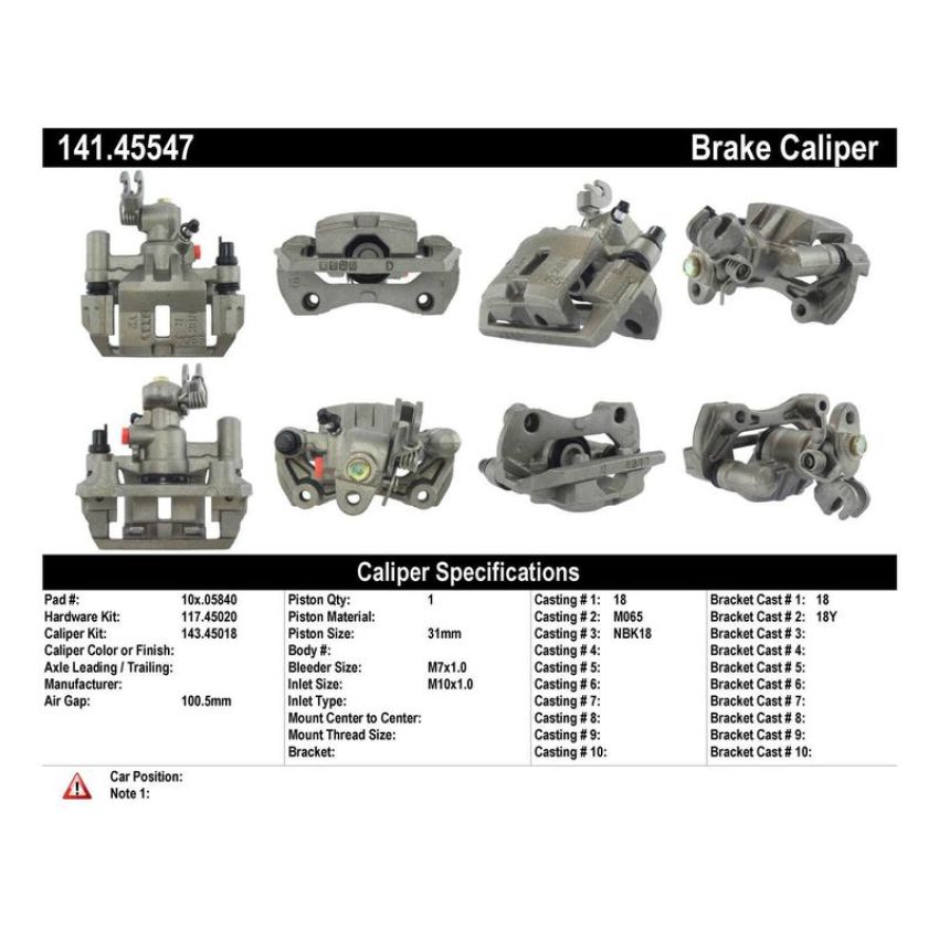 CENTRIC PARTS 141.45547 Centric Semi-Loaded Brake Caliper