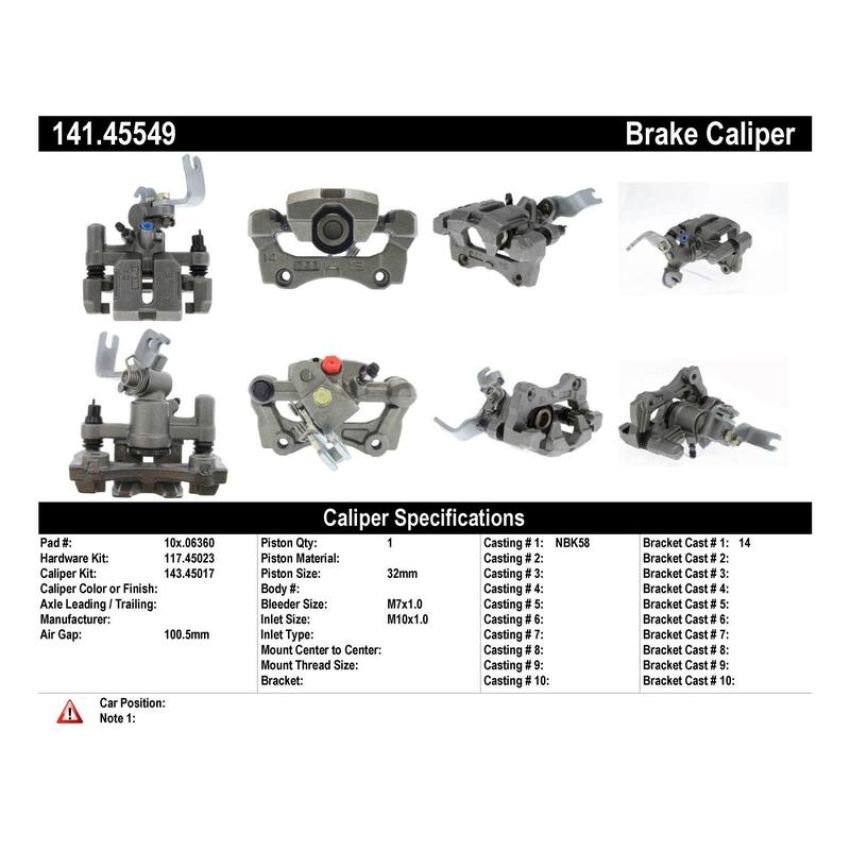 CENTRIC PARTS 141.45549 Centric Semi-Loaded Brake Caliper