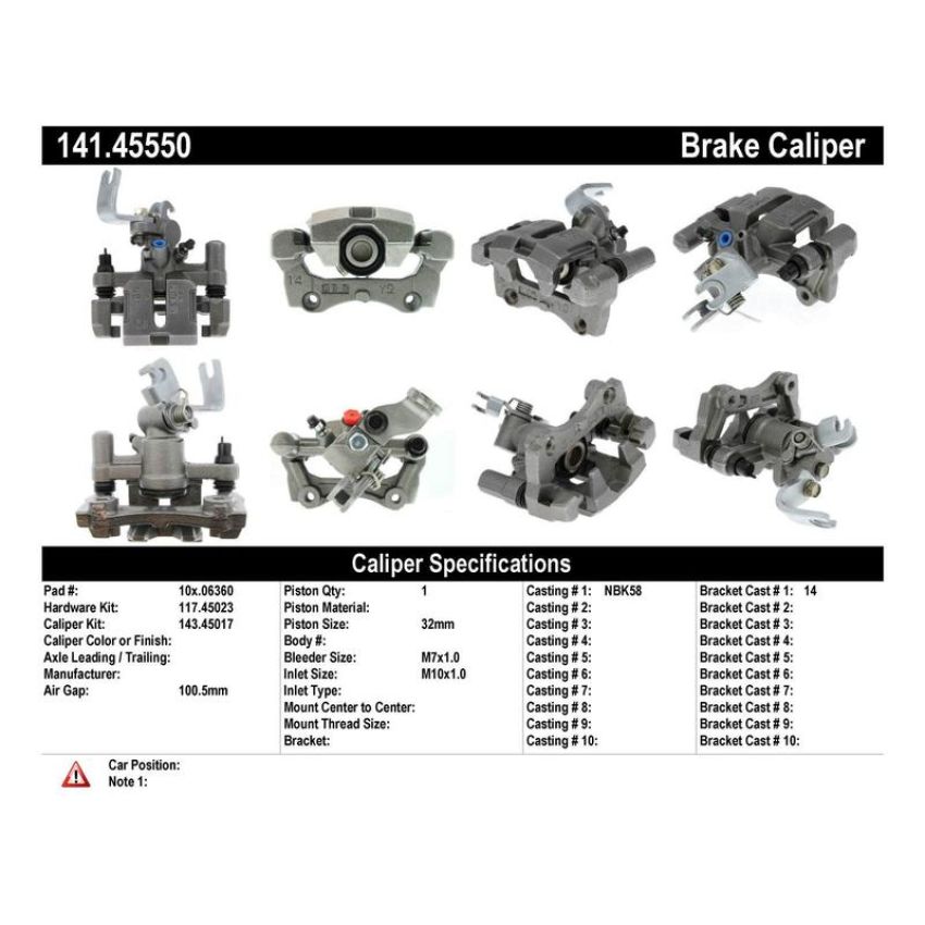 CENTRIC PARTS 141.45550 Centric Semi-Loaded Brake Caliper