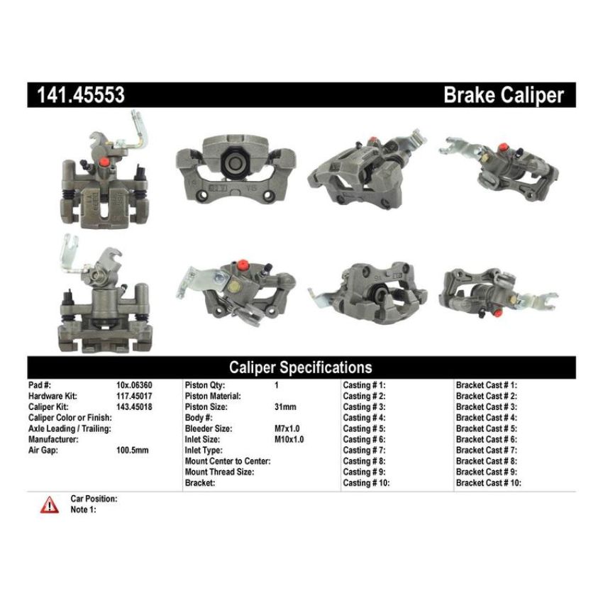 CENTRIC PARTS 141.45553 Centric Semi-Loaded Brake Caliper