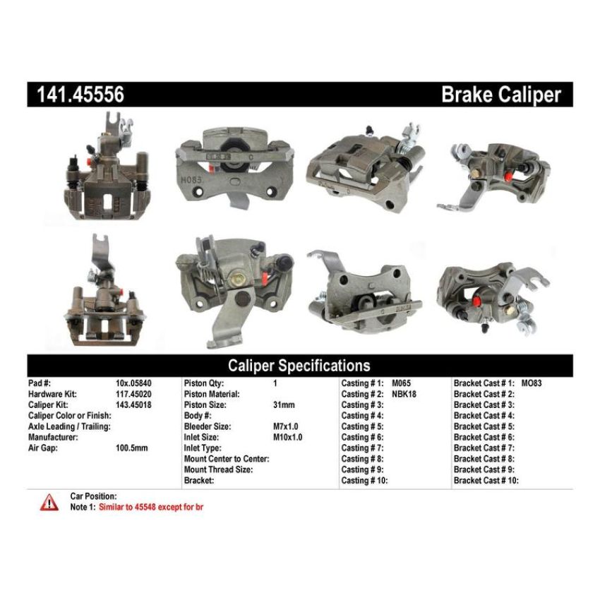 CENTRIC PARTS 141.45556 Centric Semi-Loaded Brake Caliper