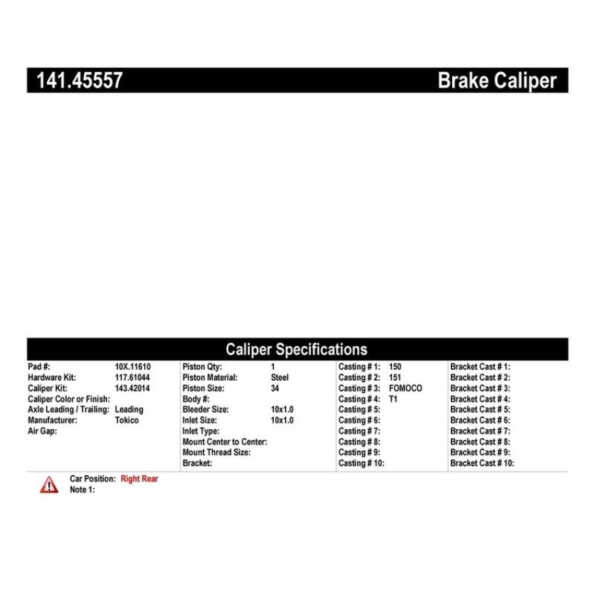 CENTRIC PARTS 141.45557 Centric Semi-Loaded Brake Caliper