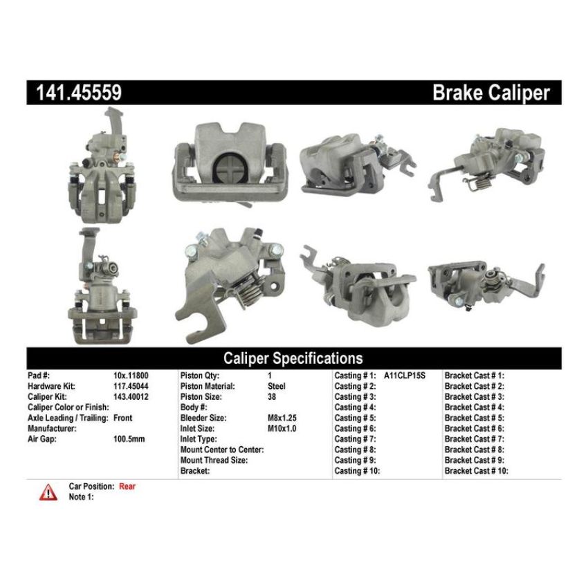 CENTRIC PARTS 141.45559 Centric Semi-Loaded Brake Caliper